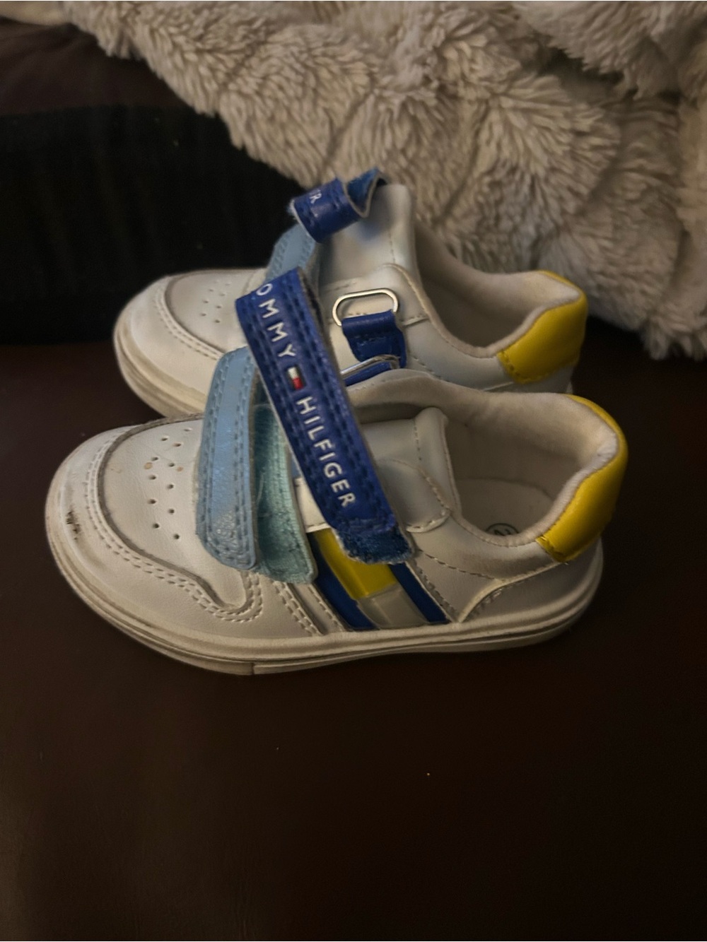 Tommy Hilfiger Kids White Sneakers with Blue and Yellow Details
